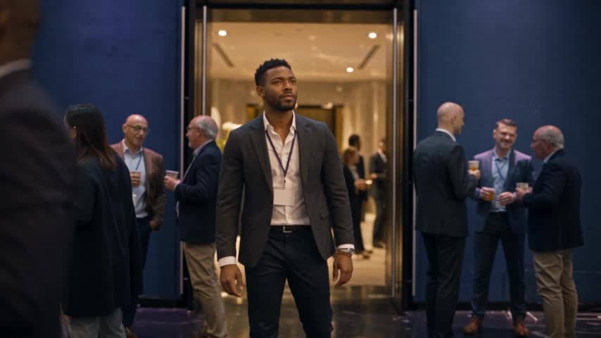 A professional arriving at a conference in the Orbit explainer